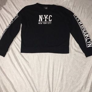 Black NYC Sweatshirt with White Logo
